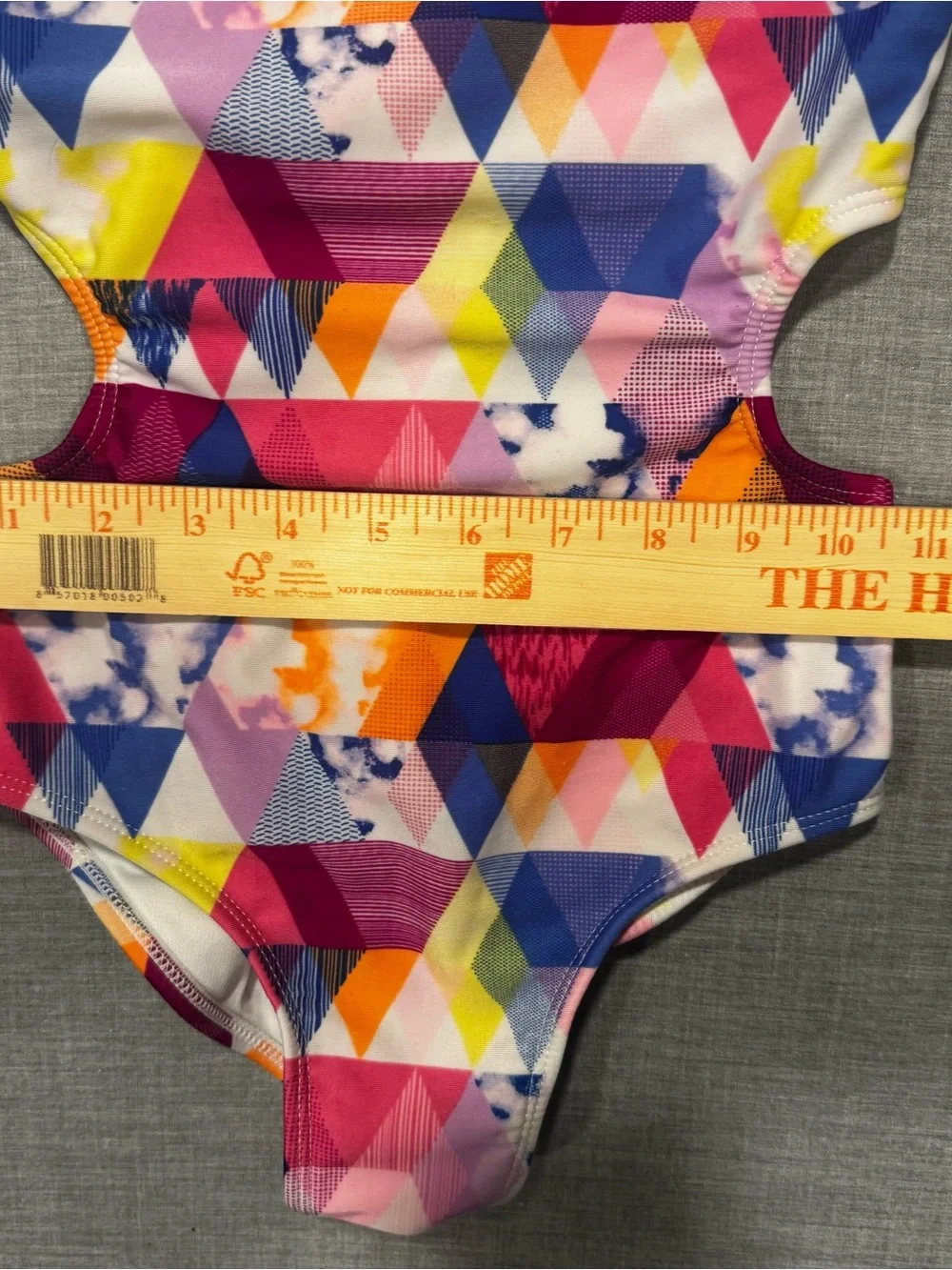 art class Girls Multicolor Geometric Cutout One-Piece Swimsuit